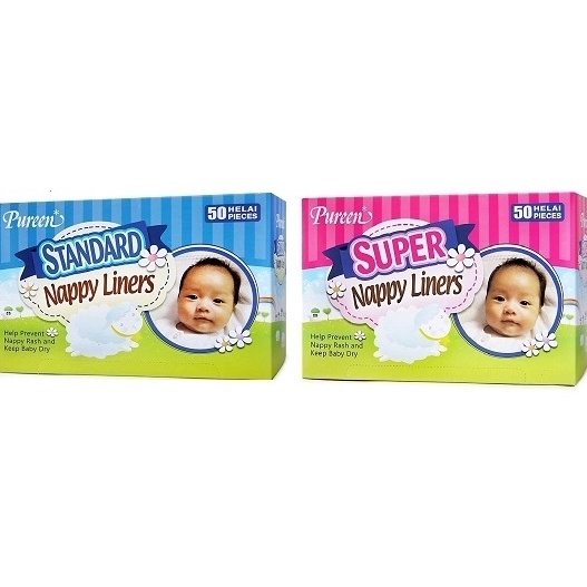 PUREEN Nappy Liner Anti Rashes 50pcs Nappy Liner Alas Lampin Elak Ruam