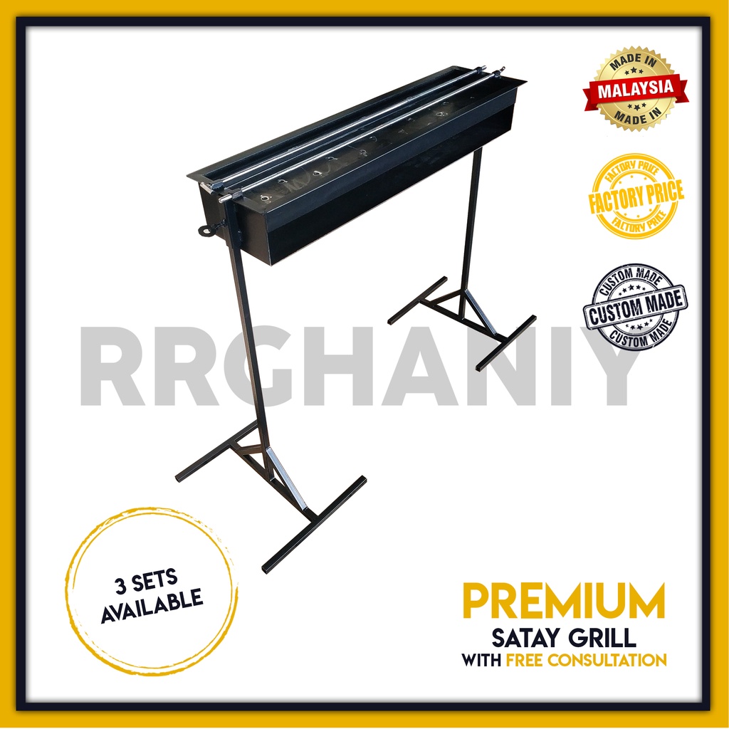 Pembakar Satay Pembakar BBQ Dapur Satay With Double Middle Bar Steel ...