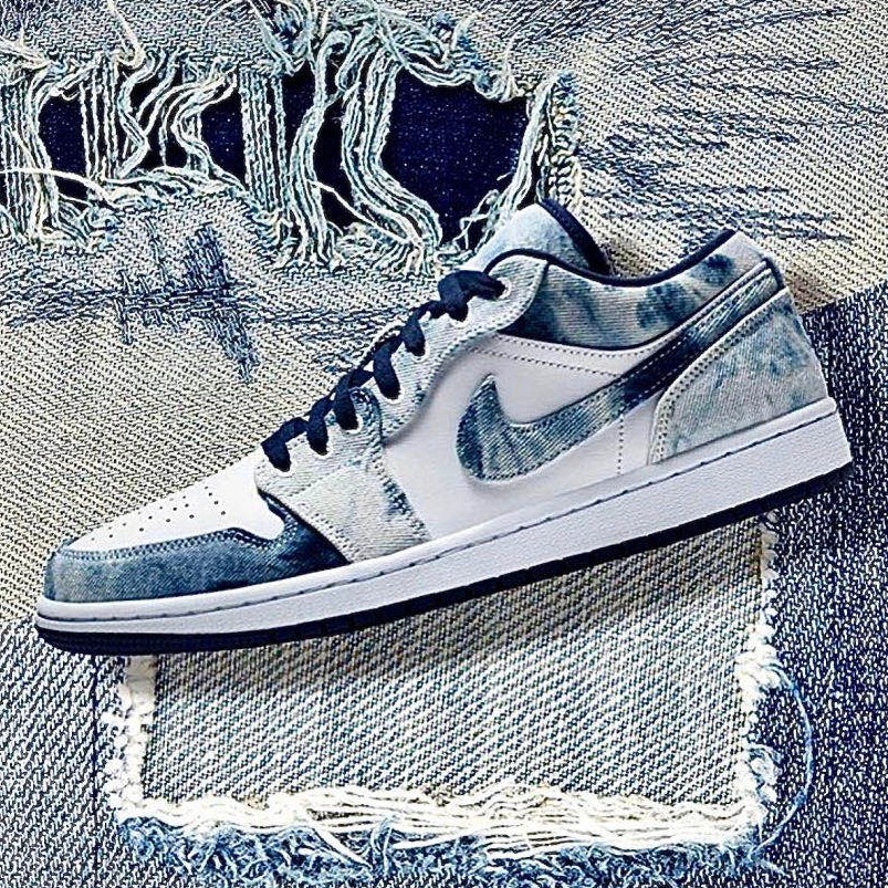 nike air jordan 1 low washed denim