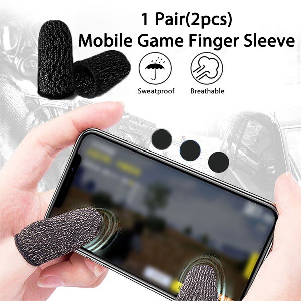 1 Pair(2pcs) Mobile Game Finger Sleeve Breathable NonSlip Touch Screen