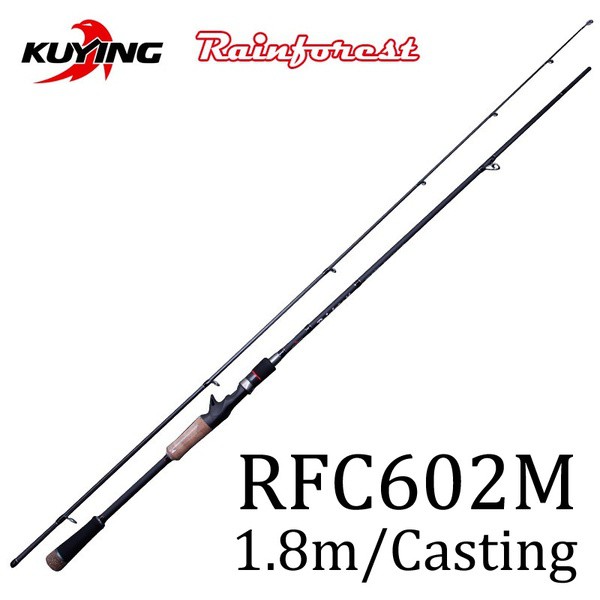 Kuying Rainforest 1 8m 1 9m 1 98m Carbon Casting Spinning Lure Fishing Rod Medium Fast Action 2 Sections Shopee Malaysia