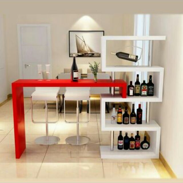 Ready Stock180 DEGREE SWIVEL BAR TABLE WITH DISPLAY SHELF Modern ...