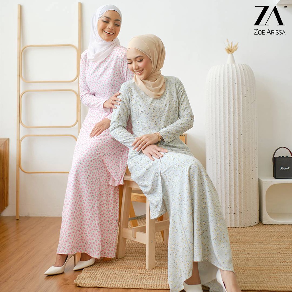 Losra Kurung - ZOE ARISSA | Baju Kurung Modern Raya Fish Tail Floral ...
