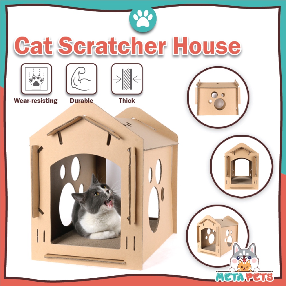 META PETS Ecofriendly Cat Scratcher Board House Cat Play House Paper