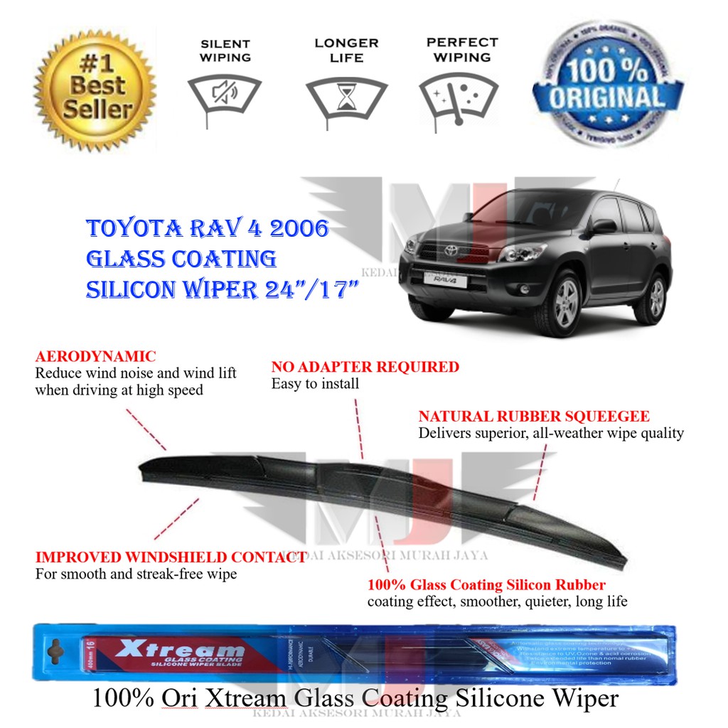 Toyota Rav 4 2006 100% Ori Xtream Glass Coating Silicone Wipers (1set)