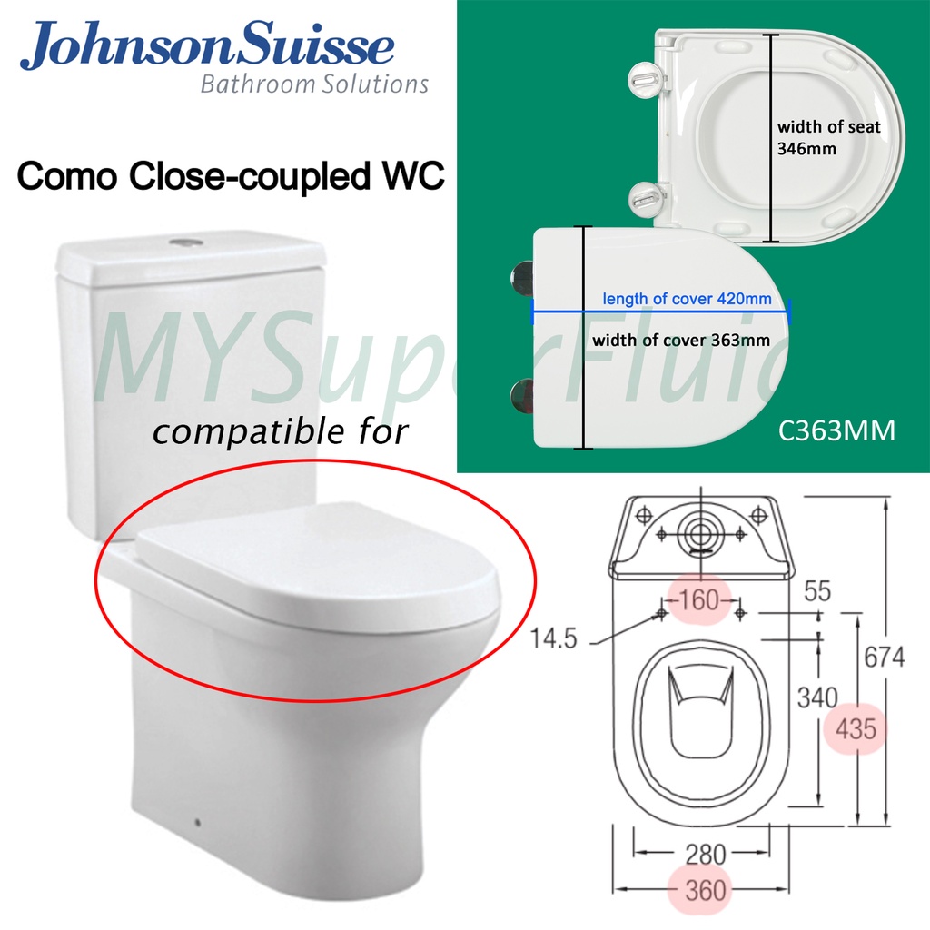 Johnson Suisse Como / Modena BTW Toilet Seat Cover Replacement