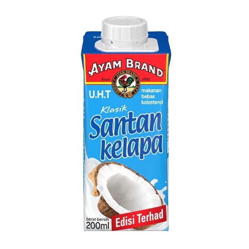 Santan Coconut Milk Kotak Ayam Brand 200ml Limited Edition Shopee Malaysia