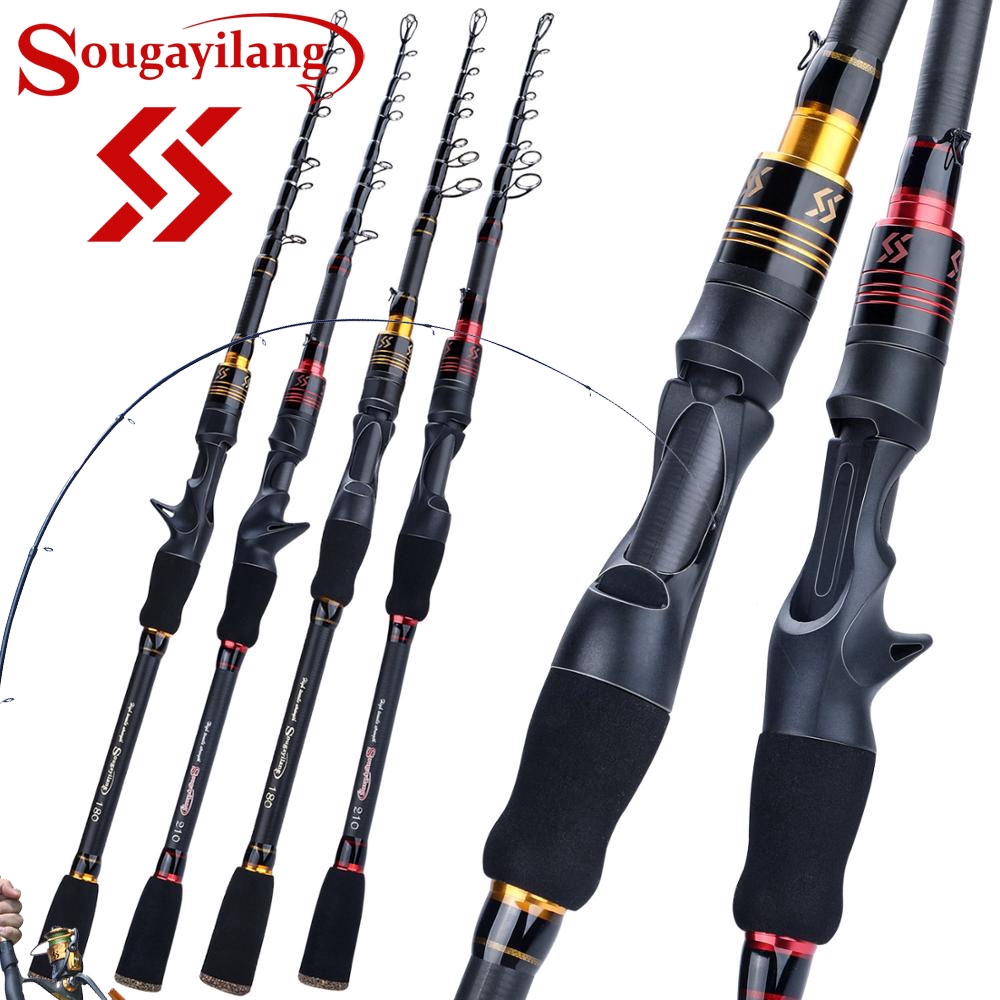 Sougayilang M M Carbon Spinning And Casting M Power Telescopic Fishing Rod Travel Trout