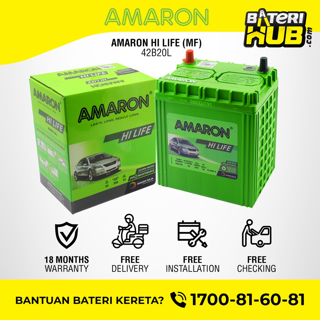 42b20l Ns40zl Ns40 Amaron Hi Life Car Battery Bateri Kereta Myvi Axia Bezza Alza Viva Honda City Jazz Brv Shopee Malaysia