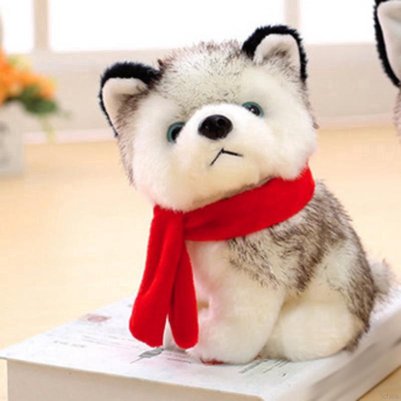 Siberian Husky Dog Plush Toy Dog Soft Stuffed Toy Husky Doll birthday Gift B-W