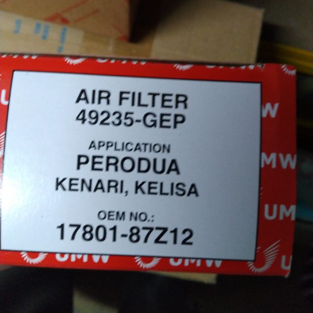 [UMW]PERODUA KELISA,KENARI AIR FILTER 49235GEP 17801-87Z12 