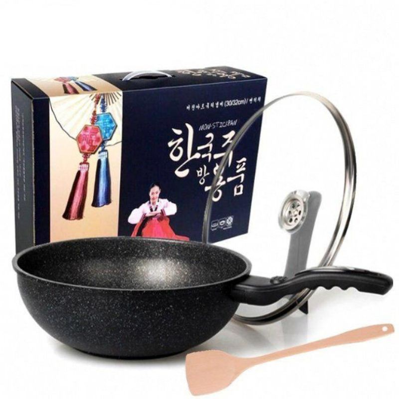 Original Korean Non Stick Wok 30cm ( Aluminium Base ) Shopee Malaysia