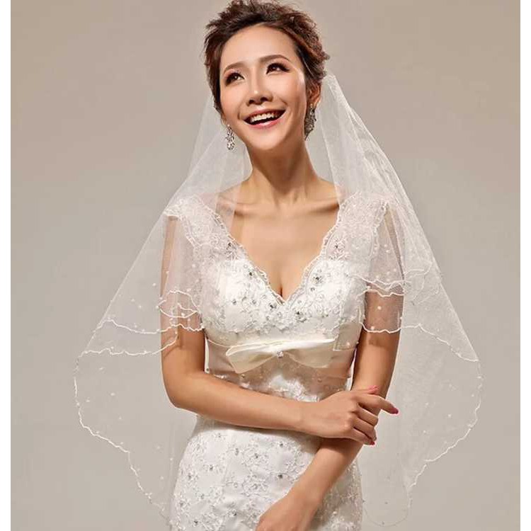 Ready Stock 1.5M Wedding Accessories Bride Lace Veil