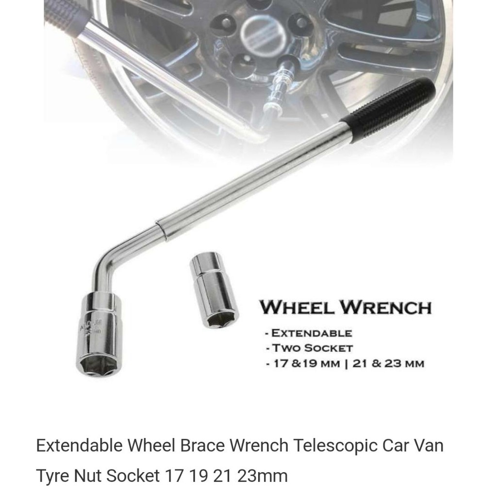Heavy Duty Shape Tyre Opener Extendable Wheel Wrench Tyre Nut Socket 17