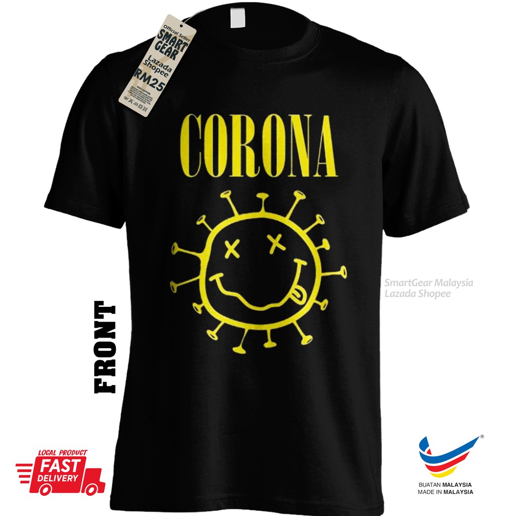 Corona Covid19 Tshirt Nirvana Rock band Parody funny tshirt Metallica