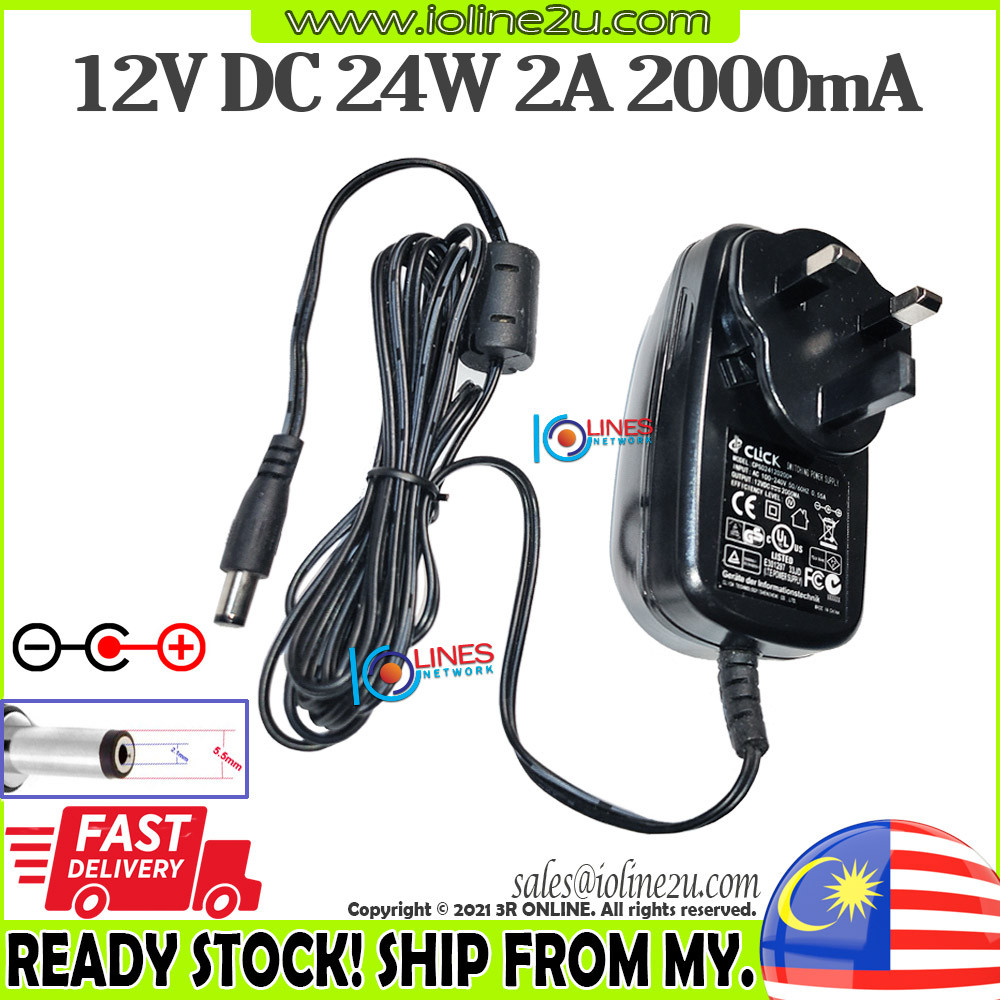 Click CPS024120200 AC 230V to 12V DC 2A 24w 2000mA Switching Power supply adapter High Quality