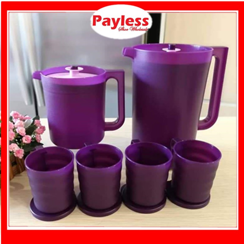 READY STOCK🔥PAYLESS Tupperware Purple Royale Pitcher 1.4L / Royale Giant Pitcher 4.2L / Royale Mugs With Seal