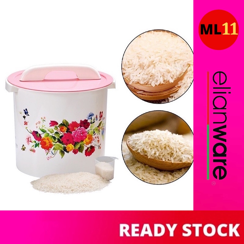 ELIANWARE (6KG/12KG) Bekas Beras / Rice Dispenser Rice Bucket Tong Beras with Measurement Cup E-215