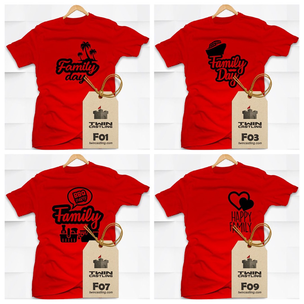 [READY STOCK] T-shirt Family Day, Birthday & Rewang - Custom Red Shirt - Twin Castling