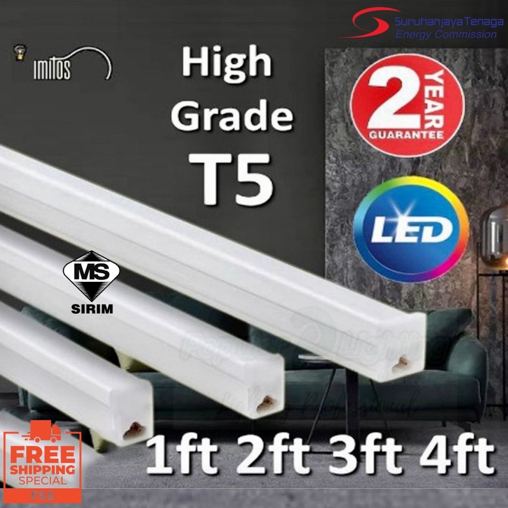 Sirim High Grade Led T5 Tube Light Drop Curve Light Ceiling Light Lampu Plaster Siling Mentol T5 3 Years Warranty