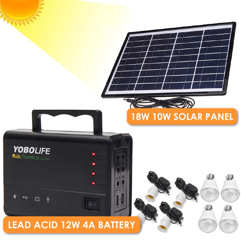 JDEX Yobolife Solar lighting system Portable Panels Charging Generator ...