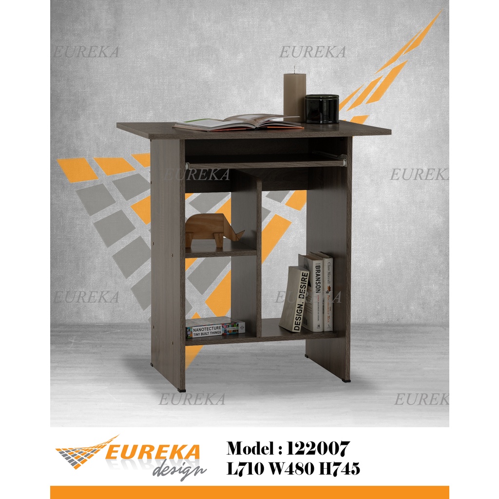 EUREKA 2.5ft Computer Study Table Desk Student Writing Book Shelf Storage Wood / Meja Belajar