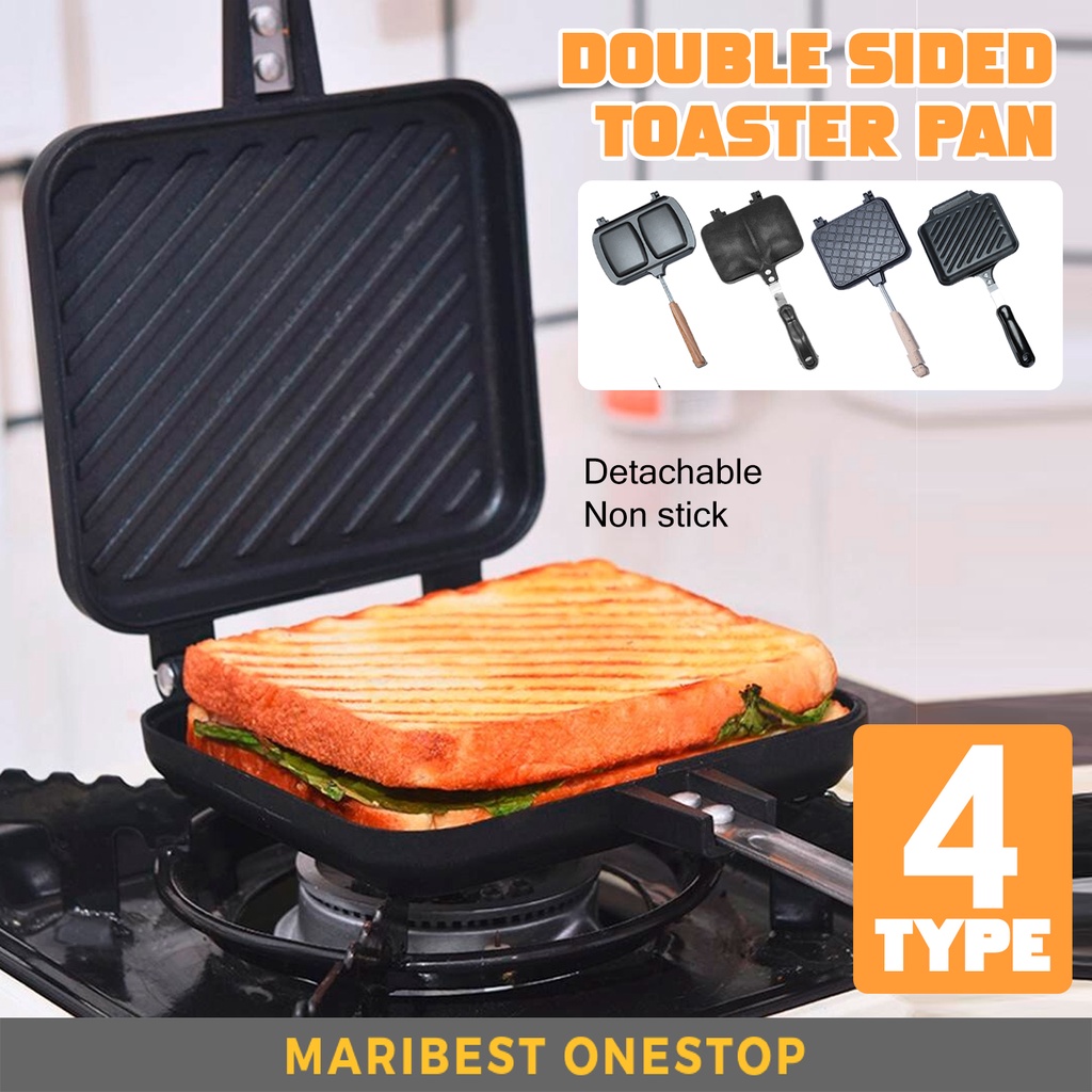 Sandwich Maker Pan Pembakar Roti Sandwich Toaster Panini Maker Bread Toaster Camping Frying Pan Bread Toaster With Cover