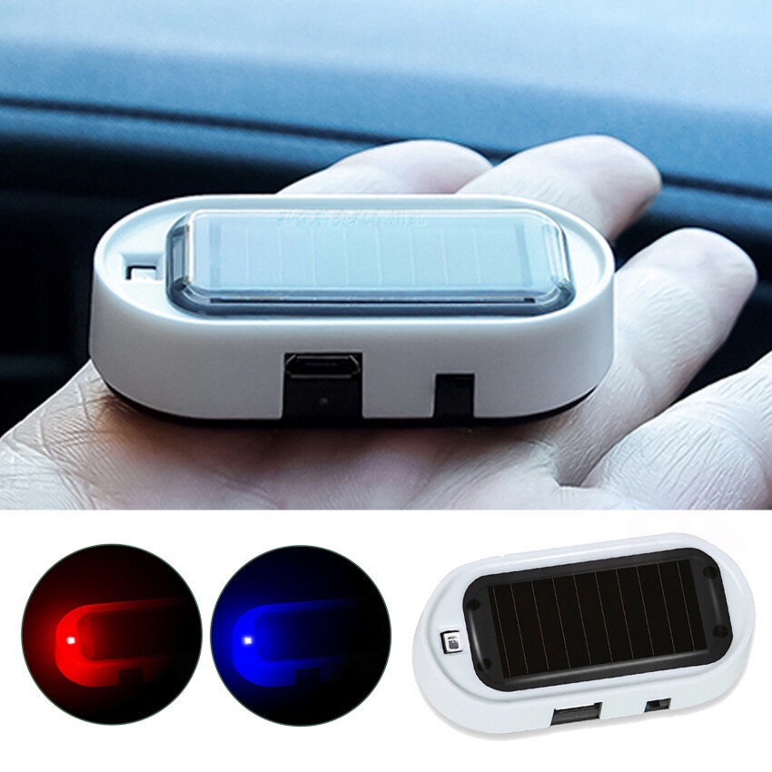 2022 Universal LED Light Car Fake Solar Powered Alarm Lamp Security