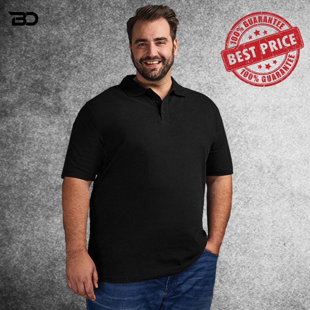 plus size black polo shirt