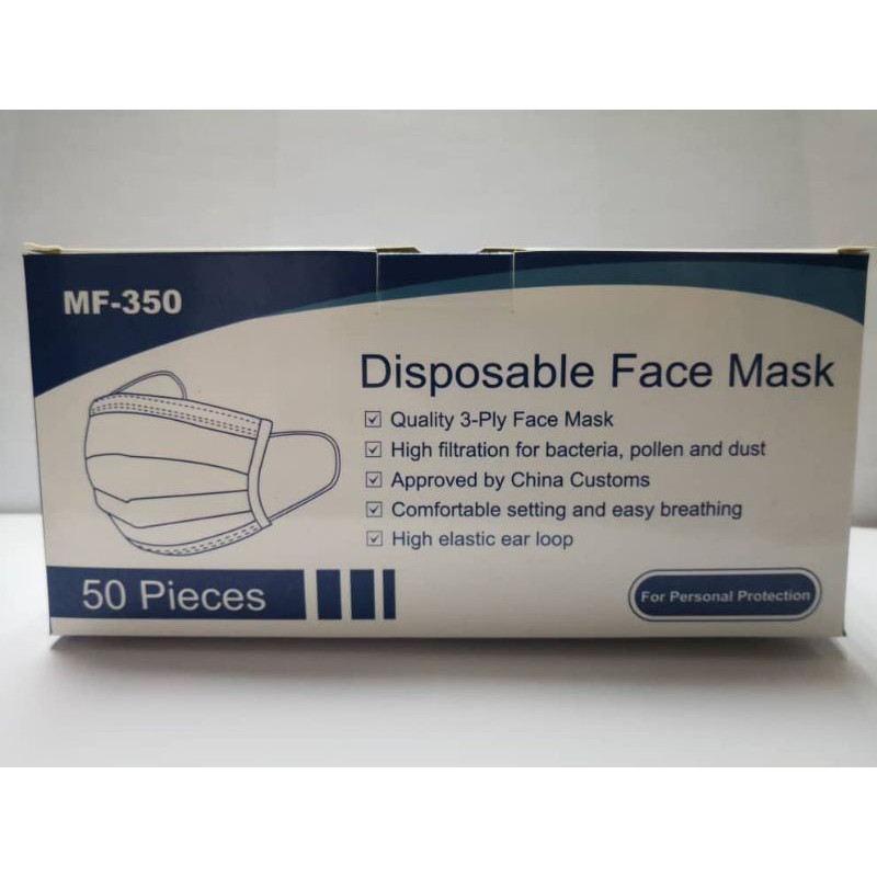 50pcs Face Mask Surgical Disposable 3ply Face Mouth Mask Filter 