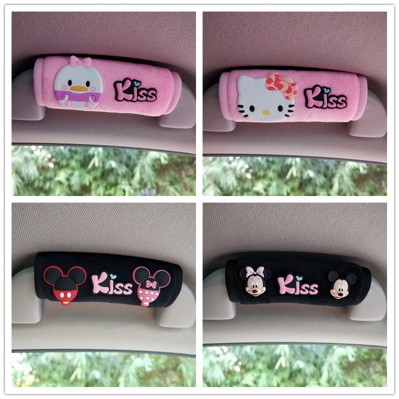 Roof Armrest Protective Cover Creative Cute Cartoon Protective Cover Car Handle Protective Cover Roof Handle Gloves Car Logo Pull Gloves