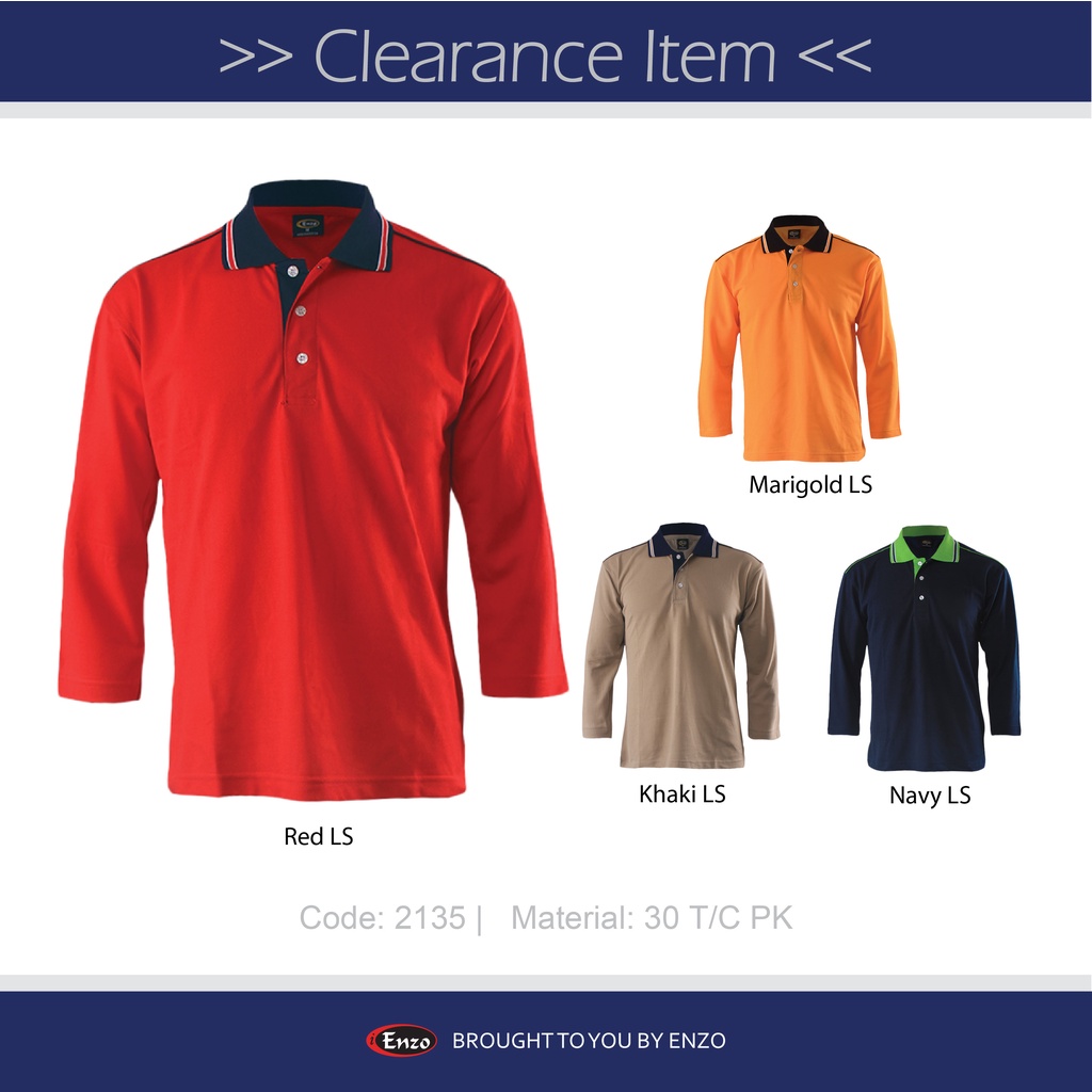 [Clearance Sales] -2135- Enzo Polo With Pipping on Shoulder (Long ...