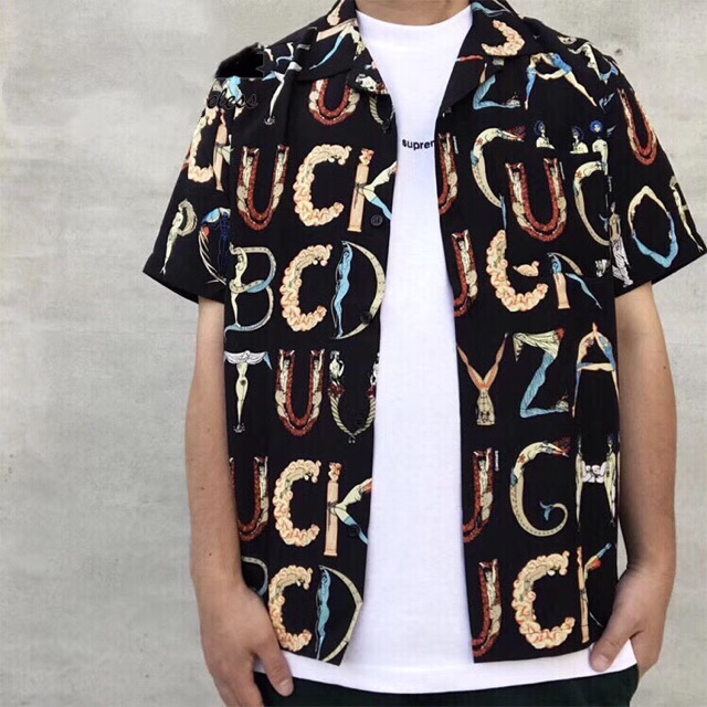 商店 Supreme 18ss Alphabet Silk Shirt tdh-latinoamerica.de