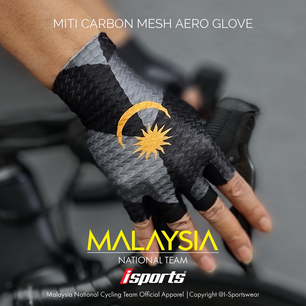 Ready StockiSports Malaysia National Team Miti Aero Cycling Padded Glove Road bike RB TT Racing Aerodynamic Glove
