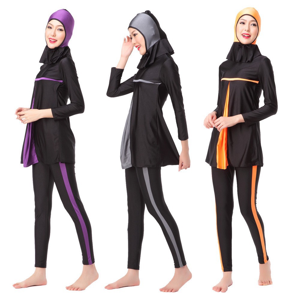 3pcs 7sizes Fashion Muslim Swimming Suit baju renang biru 3pcs 7sizes Fashion Muslim Swimming Suit baju renang biru