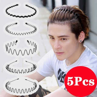 [M'sia Stock] (5Pcs/Set) Man Women Black Metal Spiral Wave Spring Headband Hair Band Hoop cekak rambut besi