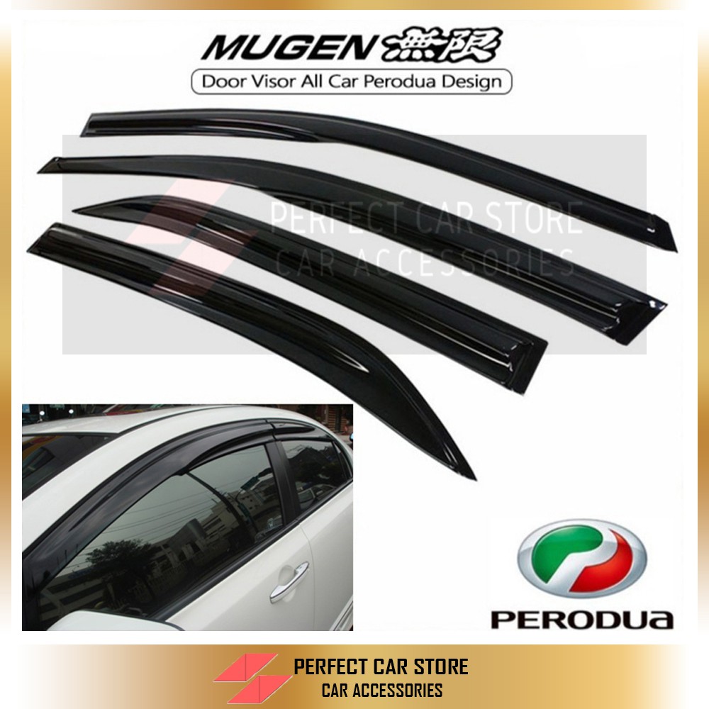 (4 PCS) Air Press Window Door Visor Mugen Wind Deflector 