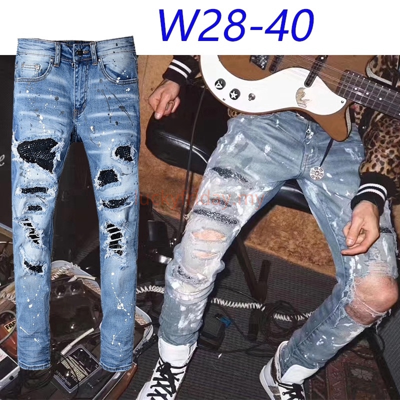 young mens ripped jeans