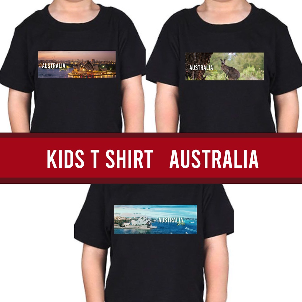 Kids T shirt Australia Sydney Kangaroo Opera House Cotton T-Shirt Souvenir Gift T shirt Kanak kanak