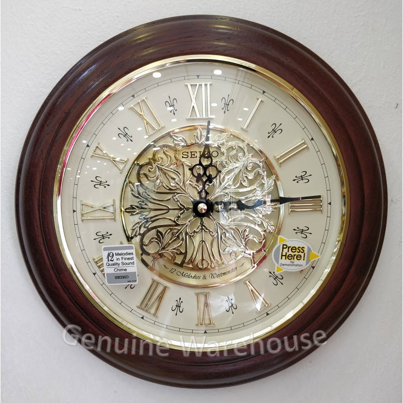 100% ORIGINAL SEIKO Melody Westminster Chimes Wooden Wall Clock QXM342  (QXM342B) [Jam Dinding] | Shopee Malaysia