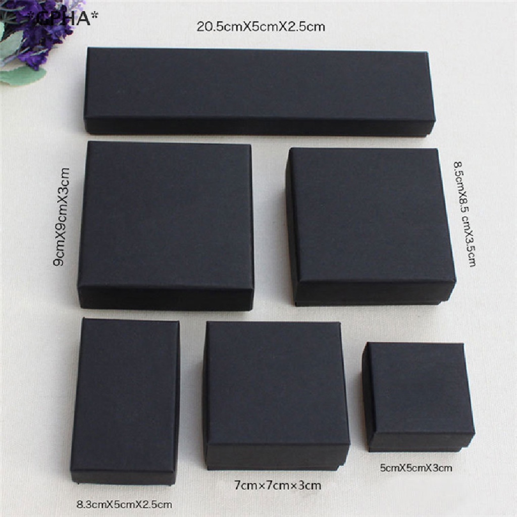 [[Gypsophila]] Black Paper Package Case Ring Necklace Earrings Bracelet Jewelry Gift Box Decor [Hot Sell]