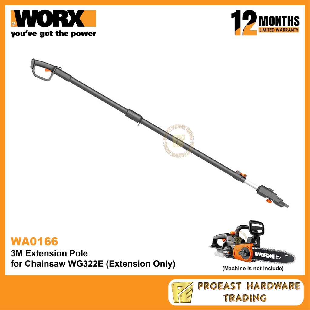 WORX WA0166 3M Extension Pole for Chainsaw WG322E (Extension Only