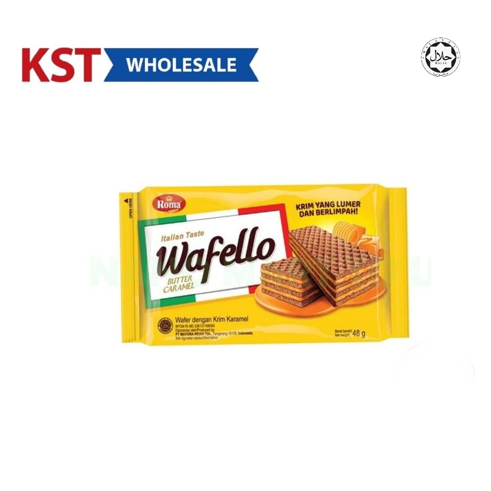 Roma Wafello Butter Caramel Wafer 48g | Shopee Malaysia