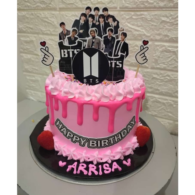 Bts Cake Topper Topper Kek Birthday Cake High Quality Paper Shopee Malaysia