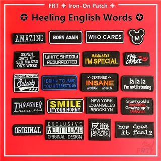 ☸ Ins - Healing English Words Series 05 Classic Proverb Iron-On Patch ☸ 1Pc DIY Sew on Iron on Badges Patches Apparel Appliques