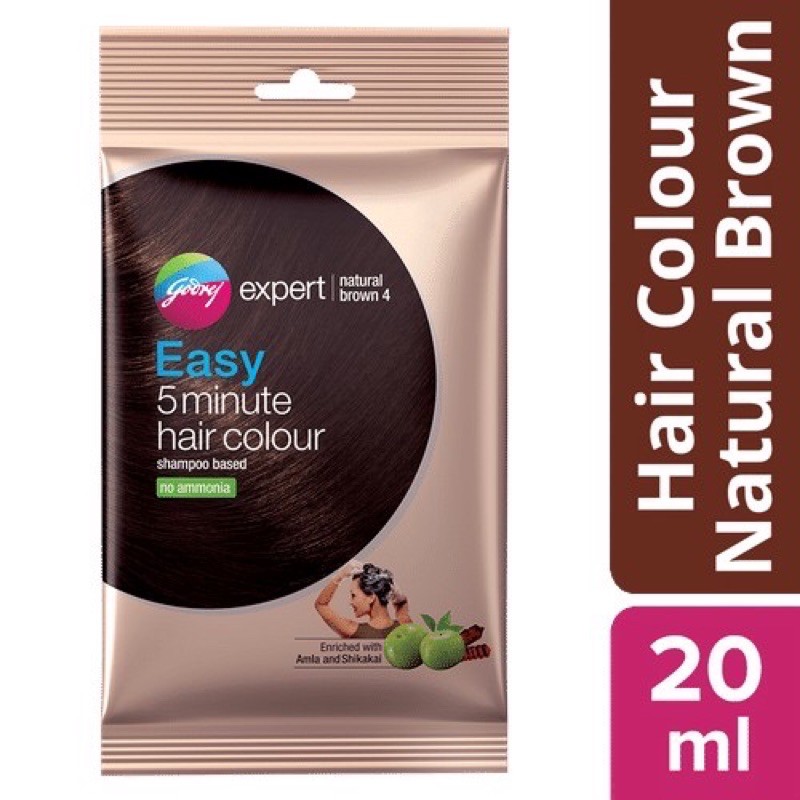 NEW Godrej Expert Easy 5 Minute Shampoo Hair Colour Natural  Black/Burgundy/Natural Brown 20ml | Shopee Malaysia