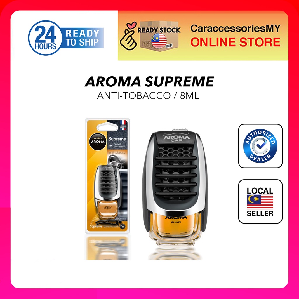 car air freshener Aroma supreme perfume scent anti-tobacco 8ml air vent fresh