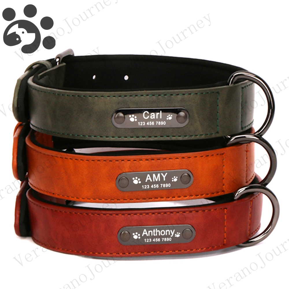 personalized leather dog collars