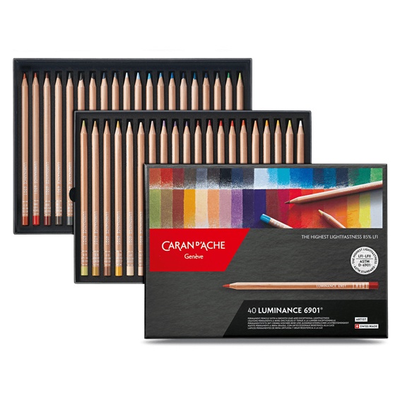 CARAN D'ACHE LUMINANCE COLOUR PENCIL SET - 40 COLOUR | Shopee Malaysia