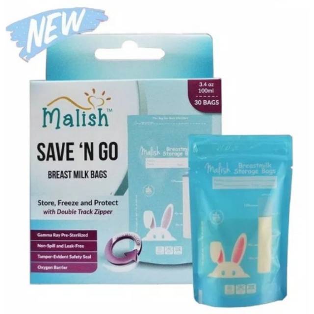 Malish Breast Milk Bag 100 ml Filled With Plastic Breast Milk 100 ml